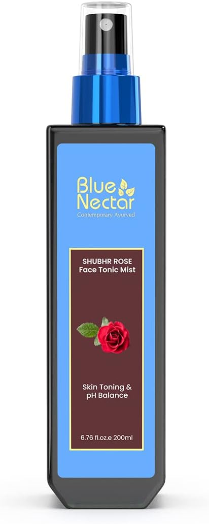 Blue Nectar Shubhr Steam Distilled Rose Toner Water & Face Tonic Mist 6.76 fl oz (200 ml)-Velvo Beauty