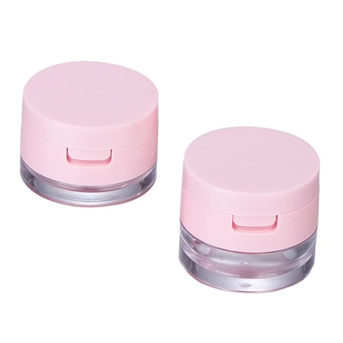 minkissy 2 Sets Powder Box Mini Containers Loose Cosmetic Cases for Traveling Foundation Makeup Powder Women Cosmetic Supply Powder Case Bulk Makeup Pink Flash Body Powder 3g Abs-Velvo Beauty