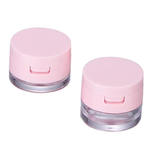 minkissy 2 Sets Powder Box Mini Containers Loose Cosmetic Cases for Traveling Foundation Makeup Powder Women Cosmetic Supply Powder Case Bulk Makeup Pink Flash Body Powder 3g Abs-Velvo Beauty