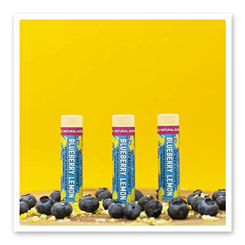 Crazy Rumors Blueberry Lemon Flavored All Natural, Plant Based Lip Balm to Moisturize and Nourish your Lips - Blueberry Lemon (3-Pack)-Velvo Beauty
