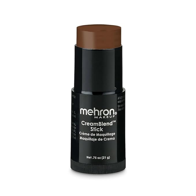 Mehron Makeup CreamBlend Stick - Foundation (.75 oz) (MEDIUM EBONY)-Velvo Beauty