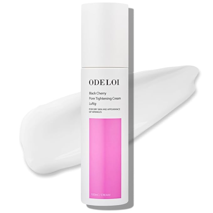 Black Cherry Pore Tightening Cream Luftig, Pore Minimizer, Black Cherry Extract, AHA, Hydrolyzed Collagen, Korean Skincare, All Skin Types, 3.3 fl.oz / 100ml-Velvo Beauty
