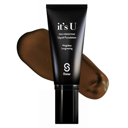 Sistar it's U Skin Perfecting Liquid Foundation Medium Coverage Buildable Weightless Longwearing Blendable 35 g / 1.23 oz. (Deep Espresso)-Velvo Beauty