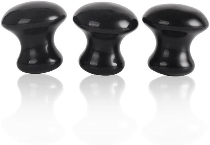 1 Pc Mushroom Jade Gua Sha Facial Tools, Jade Roller Guasha Massage Black Jade Stone Mushroom Shaped Face Lift Remove Wrinkles Massager for Women Spa, Gua Sha Massage Knobs for Body Relaxing-Velvo Beauty