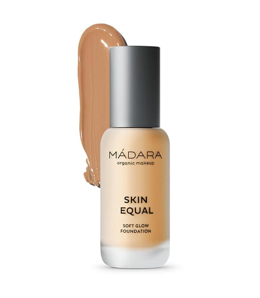 MÁDARA Organic Skincare | Skin Equal Soft Glow Foundation SPF15 Sand 40-30 ml, Mineral foundation with hyaluronic acid, Buildable medium coverage, Dewy foundation, Vegan, COSMOS natural certified-Velvo Beauty