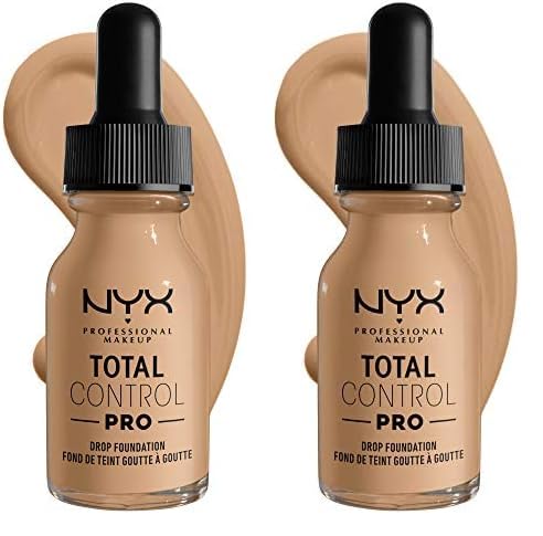 NYX PROFESSIONAL MAKEUP Total Control Pro Drop Foundation, Skin-True Buildable Coverage - Buff (Pack of 2)-Velvo Beauty