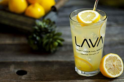 (3 Pack) LAVA Premium Skinny Ginger Lemonade Vodka Cocktail Mix made with Sicilian Lemon Juice, Candied Ginger Puree - 33.8oz Bottles-Velvo Beauty