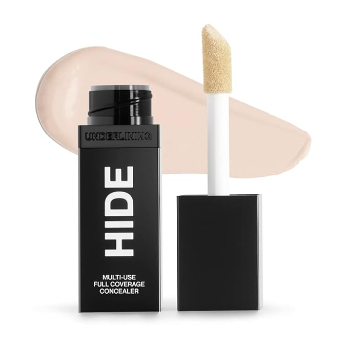 HIDE Liquid Concealer, Medium to Full Coverage Concealer for Blemishes, Under Eye Dark Circles & Scars, Oil Free Concealer, Chiffon (See Shade Finder), 0.5 fl oz-Velvo Beauty