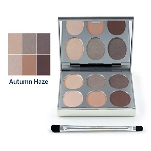 Jerome Alexander New Again Eyeshadow Palette & Brush, 6 Buildable & Blendable Micronized Powder Shades (Autumn Haze)-Velvo Beauty
