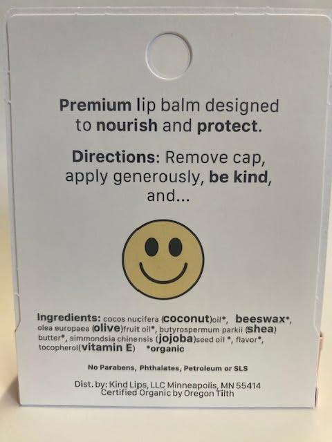 Kind Lips Lip Balm - Nourishing & Moisturizing Lip Care with Shea Butter, Beeswax & Vitamin E | Georgia Peach Flavor | 0.15 Oz (Pack of 3)-Velvo Beauty