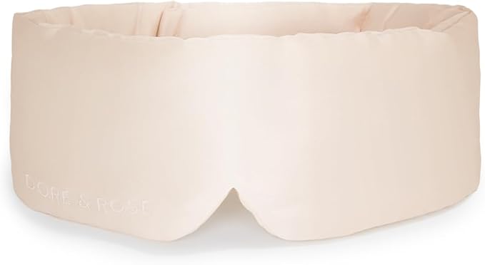 Dore & Rose Deep Sleep Mask Light Blocking, 23 Momme Mulberry Silk Eye Mask, Ultra Soft, Adjustable - Travel Sleeping Mask for Men & Women - Champagne-Velvo Beauty