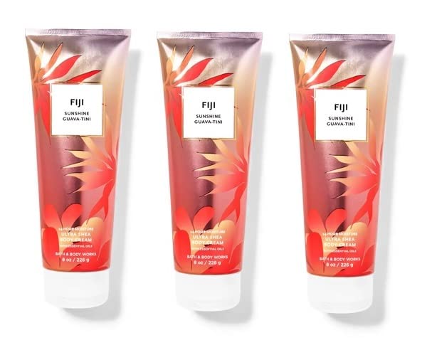 Bath & Body Works FIJI SUNSHINE GUAVA-TINI Trio Gift Set - 24 Hour Moisture Ultra Shea Body Cream Set Of 3 - Full Size-Velvo Beauty