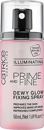 Catrice | Prime & Fine Illuminating Dewy Glow Spray | Transparent and Fast Drying Fixing Spray| Paraben Free & Vegan | Cruelty Free (Pack of 1)-Velvo Beauty