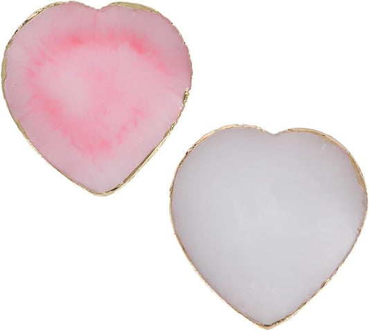 Nail Polish Palette, 2Pcs Resin Nail Art Palette, Nail Painting Mixed Color Palettes, Gold Edge Makeup Mixing Tray, Nail Supplies For Nail Techs, Nail Art Display Board(Love)-Velvo Beauty