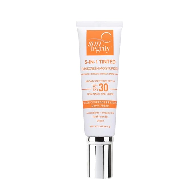 Suntegrity 5 in 1 Tinted Mineral Sunscreen for Face (SPF 30-2 oz) - Fair | BB Cream Moisturizer with Physical UVA/UVB Broad Spectrum Protection | Safe for Sensitive Skin-Velvo Beauty