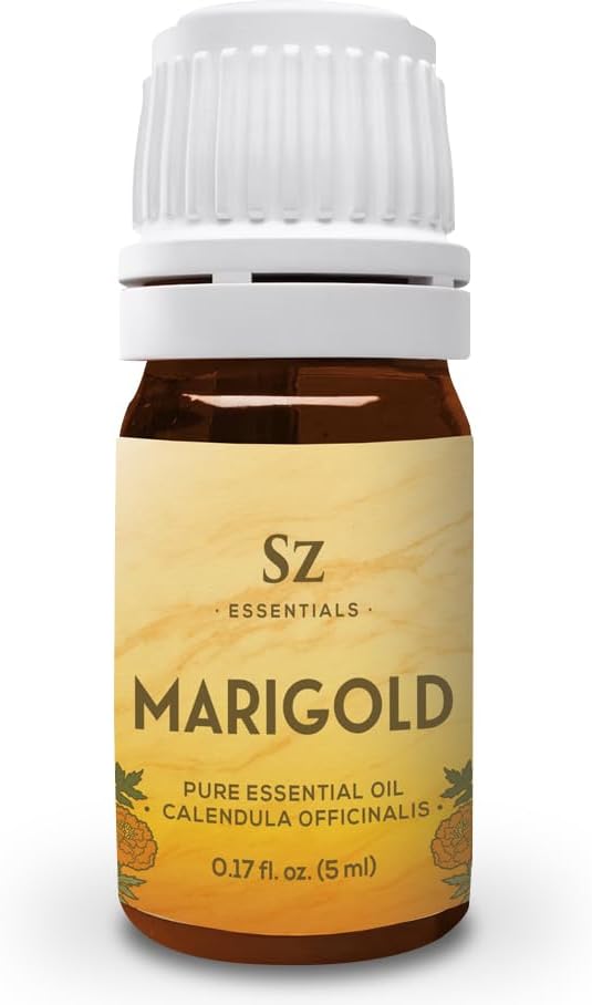 Marigold Essential Oil - aka. Calendula Officinalis - 100% Pure and Undiluted - Unlock The Precious Aroma of Real Marigold - Therapeutic Grade & Versatile Usage - 0.17oz-Velvo Beauty