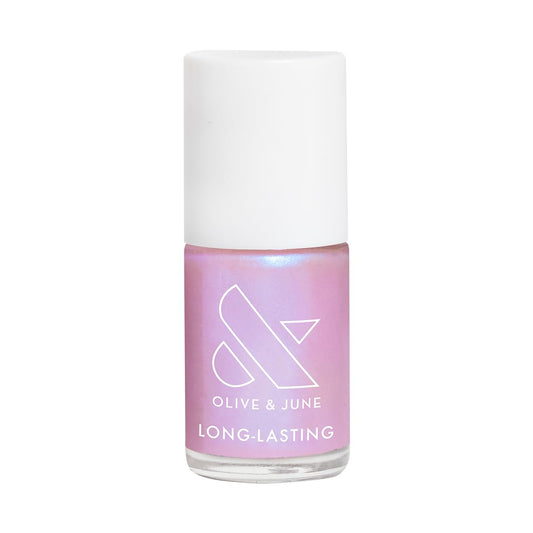 Olive & June Long Lasting Nail Polish | Plump, Gel-Like Finish No Lamp Needed | Lasts up to 10 days | Salon-Quality at Home | 15-Free, Vegan Cruelty-Free Chip-Resistant | Pink Goldfish Pink Iridescent-Velvo Beauty