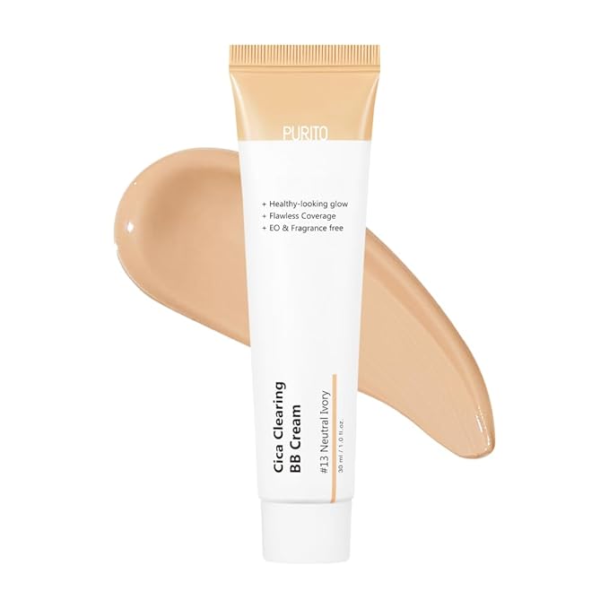 PURITO Cica Clearing BB Cream #13 Neutral Ivory 1 fl.oz / 30ml, Vegan bb cream, foundation, cruelty free-Velvo Beauty