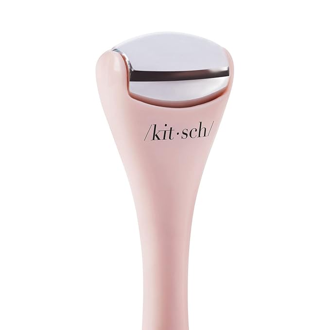 Kitsch Mini Facial Roller & Ice Face Roller Skin Care Tool Set for Women - Face Massager for Puffy Eyes, Cold Therapy, Lymphatic Drainage Massager, Self Care Gifts for Women & Men - Blush-Velvo Beauty
