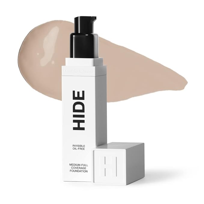HIDE PREMIUM Liquid Foundation, Multi-Use Waterproof Foundation, Medium/Full Coverage Foundation, Shades for All Skin Types (See Shade Finder), Linen, 1 fl oz-Velvo Beauty