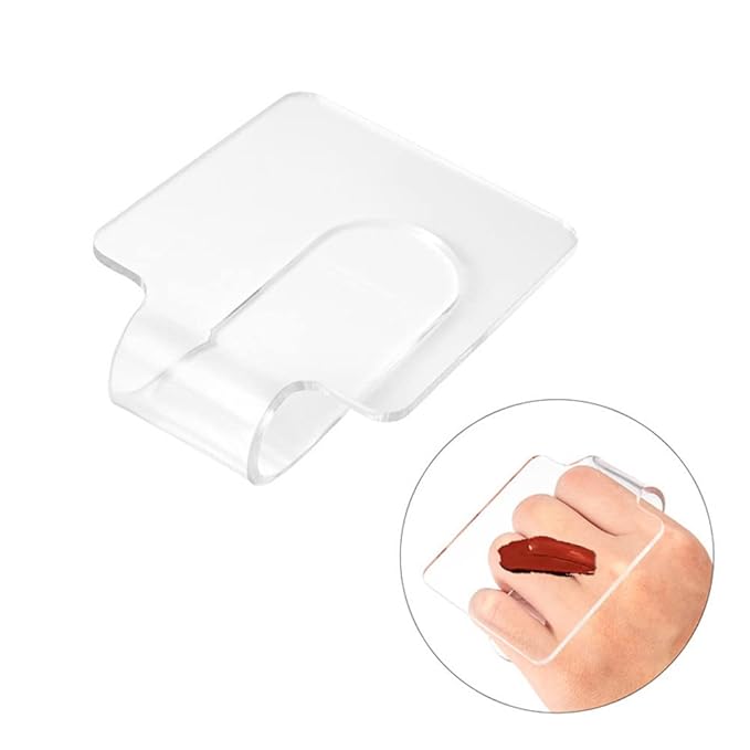 2PCS Clear Acrylic Professional Makeup Palette Handheld Cosmetic Nail Art Manicure Palette for Mixing Foundation Cosmetics Eyeshadow Cremes-Velvo Beauty
