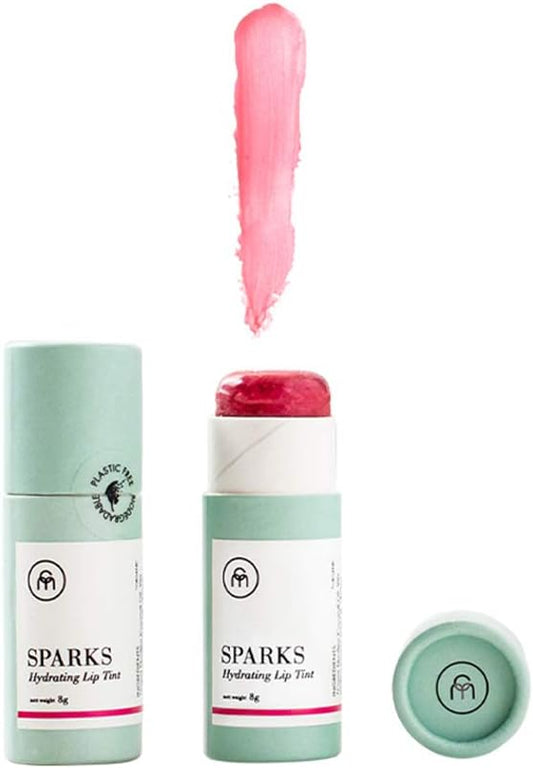 Coconut Matter Lip Balm – Handmade Vegan Coconut Lip Balm with Rose Pink Tint - Hydrating Lip Balm with Natural Coconut Oil, SPARKS-Velvo Beauty