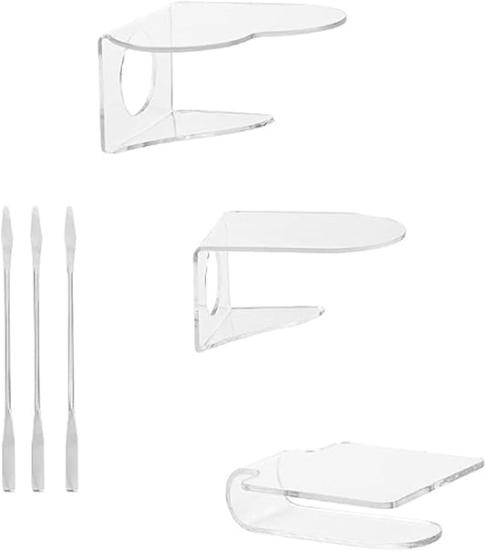 6 Pack Makeup Hand Acrylic Mixing Palette Mixing Tray with Spatulas for Mixing Foundation 3 Styles-Velvo Beauty