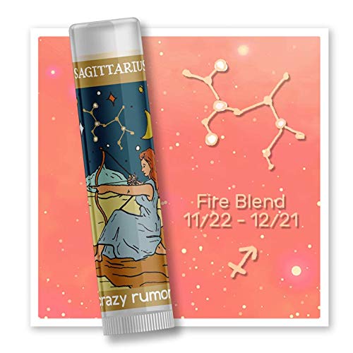 Crazy Rumors Sagittarius Zodiac All Natural, Plant Based Lip Balm to Moisturize and Nourish your Lips - Fire Blend (Sweet Orange, Fresh Berry, Aromatic Spice)-Velvo Beauty