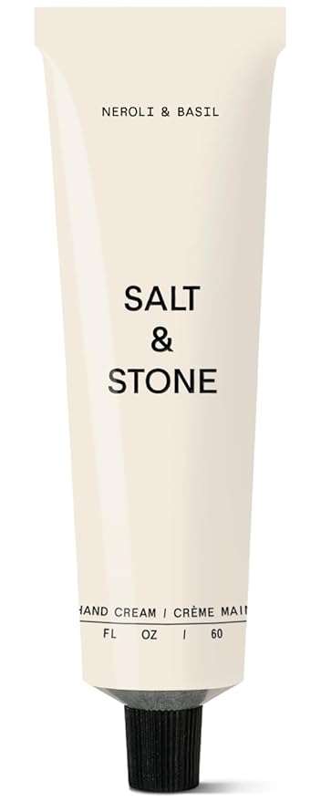 Salt & Stone Hand Cream for Women & Men | Neroli & Basil | Hydrates, Nourishes & Softens Skin | Restores Dry Cracked Hands | Fast-Absorbing | Cruelty-Free & Vegan (2 fl oz)-Velvo Beauty