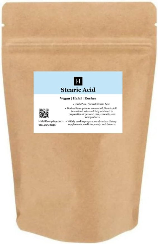 Stearic Acid 16 Oz (Triple Pressed) - Food and Cosmetic Grade - All Natural - Halal (1lb)-Velvo Beauty