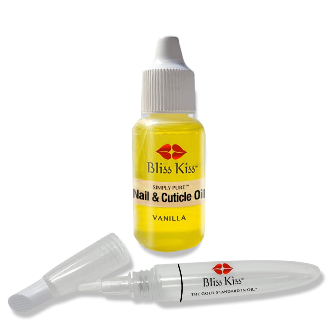 Bliss Kiss Simply Pure Dropper with Refillable Cuticle Squeeze Pen Kit (Vanilla, Single Pen)-Velvo Beauty