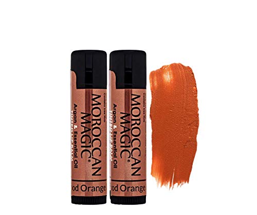 Moroccan Magic Blood Orange Red Tinted Lip Balm | Made with Natural Cold Pressed Argan and Essential Oils | Lip Balm | Smooth Application | Non-Toxic, Cruelty Free | 2 Pack-Velvo Beauty
