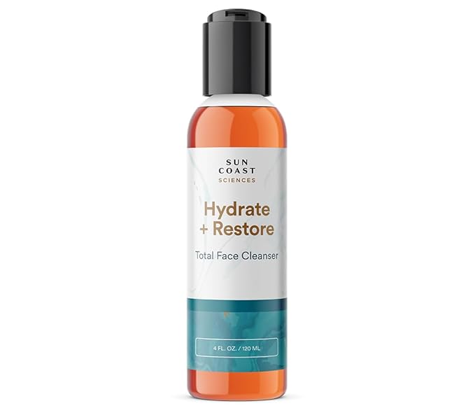 SUN COAST SCIENCES - Hydrate + Restore Total Face Cleanser, Vitamina B, Hydrating Facial Cleanser With Niacinamide for All Skin Types - 4 fl oz-Velvo Beauty