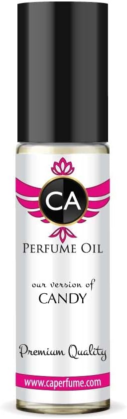 CA Perfume Impression of Candy For Women Replica Fragrance Body Oil Dupes Alcohol-Free Essential Aromatherapy Sample Travel Size Concentrated Long Lasting Attar Roll-On 0.3 Fl Oz/10ml-Velvo Beauty