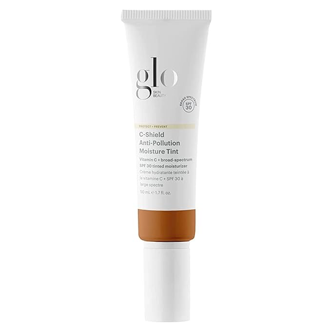 Glo Skin Beauty C-Shield Anti-Pollution Moisture Tint - Tinted Moisturizer With SPF 30 for Face, Broad Spectrum Protection & Vitamin C, 1.7 Oz (8N-Dark)-Velvo Beauty
