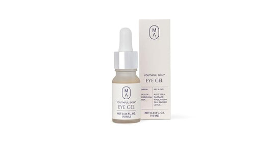 Youthful Skin Eye Gel 0.34 oz | Ayurvedic Under-Eye Treatment | Reduces Dark Circles & Puffiness | Hydrates and Tones | With Aloe Vera, Green Tea, Sacred Lotus-Velvo Beauty