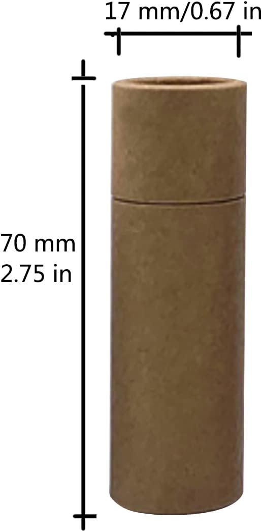 12 Pcs 0.3 Oz Paperboard Lip Balm Tubes 10ml Empty Cardboard Krafts Tubes Lipstick Tube Refillable Lip Gloss Container Solid Perfume Tubes Chapstick Container for DIY Cosmetic Samples Deodorant(Brown)-Velvo Beauty