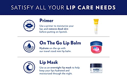 Vaseline Lip Therapy Lip Balm Mini, Rosy Lips | Lip Repair in a Container for Cracked, Dry Lip | Travel Size 0.25 oz (Pack of 4)-Velvo Beauty