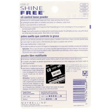 Maybelline New York Shine Free Oil Control Loose Powder, Light [210] 0.7 oz (Pack of 3)-Velvo Beauty