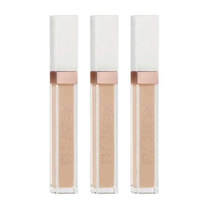 FLOWER Beauty Light Illusion Full Coverage Concealer | Hydrating, Weightless Formula Conceals, Corrects, Covers Dark Circles, Imperfections, Fine Lines and Fatigue | All-Day Wear – Sand (Pack of 3)-Velvo Beauty