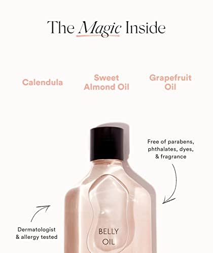 HATCH Belly Oil, Pregnancy & Postpartum Skincare for Stretch Marks, Quick-Drying for Full Body & Soothes Irritation, Plus Vegan, Clean & Plant-Based, 6.7 Fl Oz-Velvo Beauty