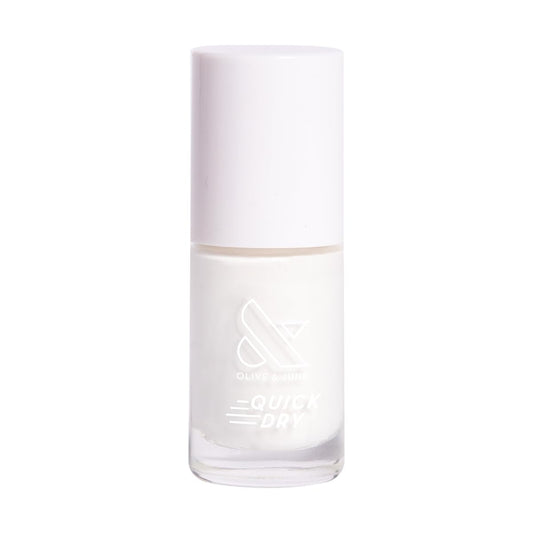 Olive & June Quick Dry Nail Polish | Instant, Fast-Drying, Smudgeproof Color | 15-free, Vegan, Cruelty-Free Formula | Lasts up to 5 Days | Salon-Quality Manicure, Pedicure at Home | Swan Opaque White-Velvo Beauty