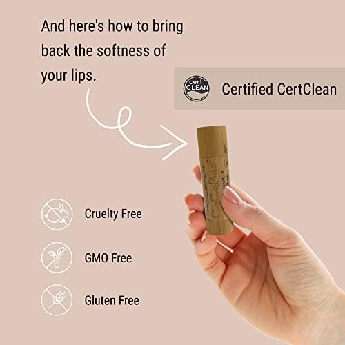 Chapstick Lip Balm Lip Moisturizer For Dry & Chapped Lips 100% Organic Lip Balm For Soft And Shiny Lips Cute And Portable Lip Care Balm for Kids and Women's With Bamboo Packaging (Orange)-Velvo Beauty