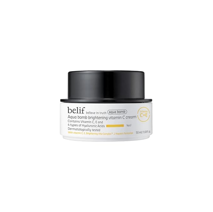 belif Aqua Bomb Vitamin C Face Cream Moisturizer, Infused with Hyaluronic Acid, Vitamin C & Vitamin E, Intense Hydration, For All Skin Types, Korean Skin Care-Velvo Beauty