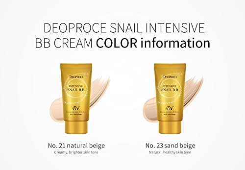 Deoproce Snail Galac Pearl Shining BB Cream SPF50+/PA+++ Skin Tone Correction, Blemish Covering, UVA/UVB Block reduction in appearance of fine lines (#23 Sand Beige)-Velvo Beauty