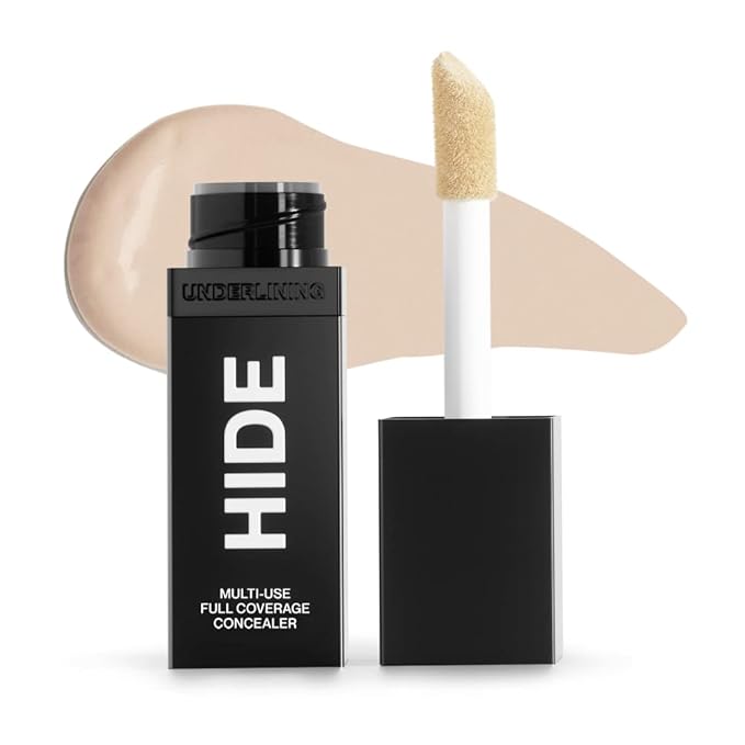HIDE Liquid Concealer, Medium to Full Coverage Concealer for Blemishes, Under Eye Dark Circles & Scars, Oil Free Concealer, Champagne (See Shade Finder), 0.5 fl oz-Velvo Beauty