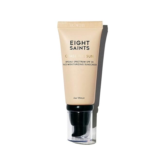 Eight Saints Chase the Sun Broad Spectrum SPF (30) Face Moisturizing Sunscreen, Natural and Organic Mineral-Base Sun Protection Daily Face Moisturizer, 2 Ounces, New Formula-Velvo Beauty