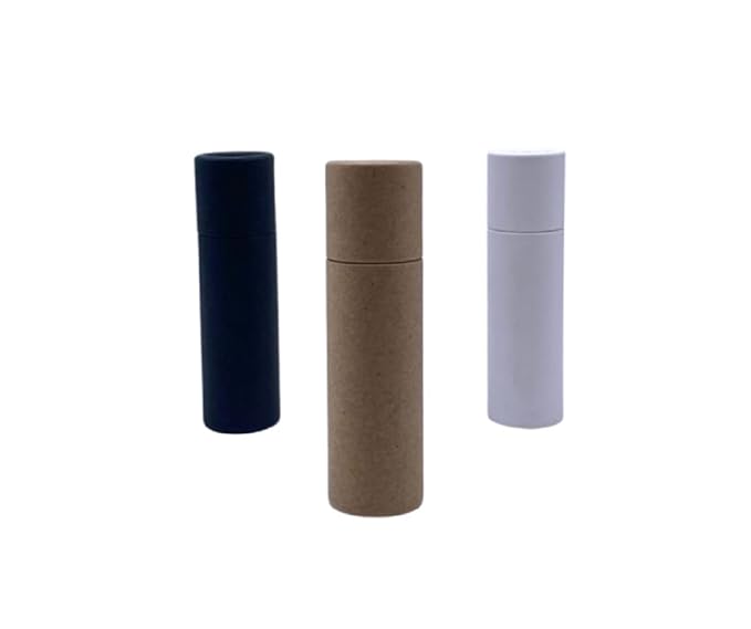 GreenWay 0.3oz / 8.5g Kraft Paperboard Lip Balm Tubes with Lids - 25 Pack Lip Gloss Tubes Refillable DIY Cosmetic Containers - Lip Balm Containers Chapstick Tubes Empty Holder Tubes - Brown-Velvo Beauty