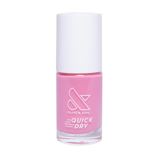 Olive & June Quick Dry Nail Polish | Instant, Fast-Drying, Smudgeproof Color | 15-free, Vegan, Cruelty-Free Formula | Lasts up to 5 Days | Salon-Quality Manicure, Pedicure at Home | Taffy Bright Pink-Velvo Beauty