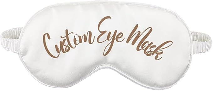 Custom Eye Mask,Add Your Image Text Personalized Sleep Shade Soft Blindfold Eyemask Blackout Eye Cover with Adjustable Strap for Full Night's Sleep,Travel and Nap White-Velvo Beauty